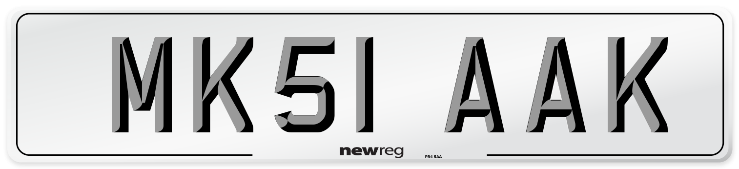MK51 AAK Number Plate from New Reg